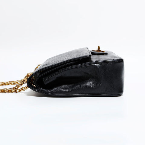 CHANEL Double Flap Matelasse Lambskin Timeless 9.8" Shoulder Bag black WS22291