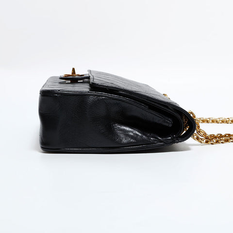 CHANEL Double Flap Matelasse Lambskin Timeless 9.8" Shoulder Bag black WS22291