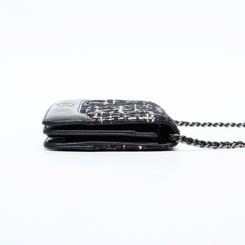 CHANEL 26th Series 2018 Tweed Chain Wallet Flap Shoulder Bag black WS22294
