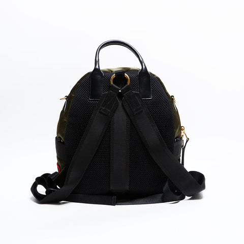 Miu Miu Nylon Cat Patch Tessuto Backpack Â· Daypack green WS22296