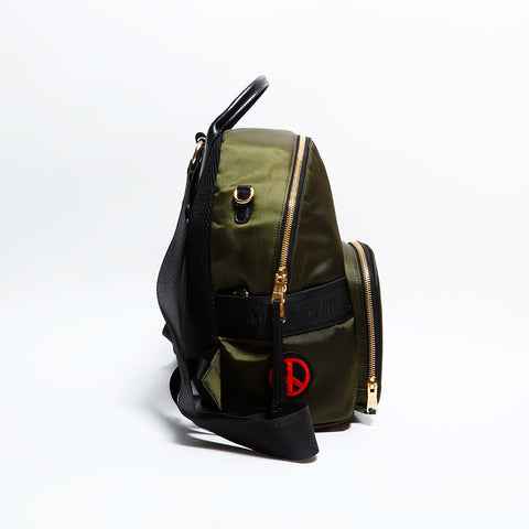 Miu Miu Nylon Cat Patch Tessuto Backpack Â· Daypack green WS22296