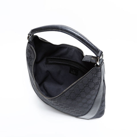 GUCCI GG Canvas Hobo Shoulder Bag black WS22297