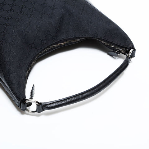 GUCCI GG Canvas Hobo Shoulder Bag black WS22297