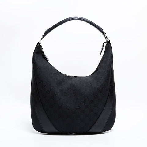 GUCCI GG Canvas Hobo Shoulder Bag black WS22297