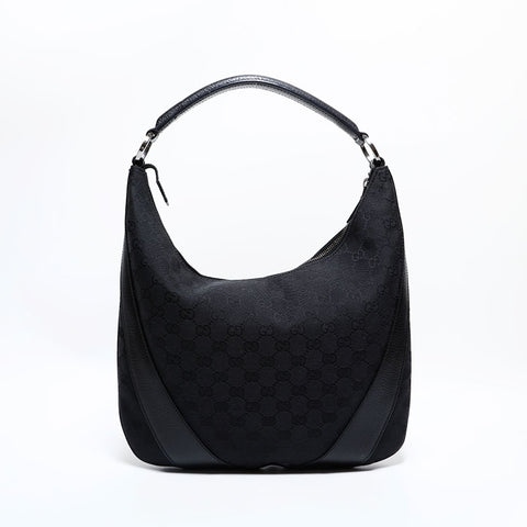 GUCCI GG Canvas Hobo Shoulder Bag black WS22297