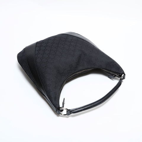 GUCCI GG Canvas Hobo Shoulder Bag black WS22297
