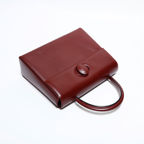 CARTIER Leather Must Do Handbag Red WS22299