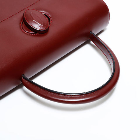 CARTIER Leather Must Do Handbag Red WS22299