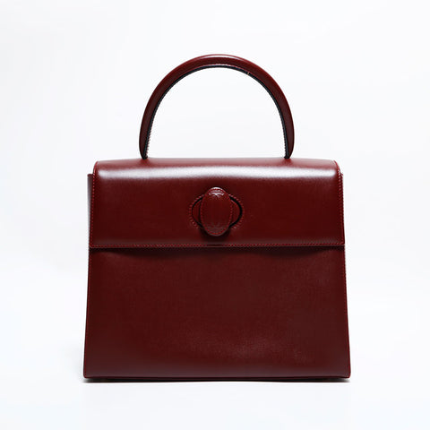 CARTIER Leather Must Do Handbag Red WS22299