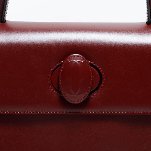 CARTIER Leather Must Do Handbag Red WS22299