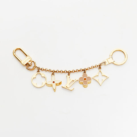 LOUIS VUITTON Fleur de Monogram 2022 Bag Charm key ring gold WS22303