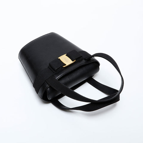 Salvatore Ferragamo Vara Leather Handbag black WS22306