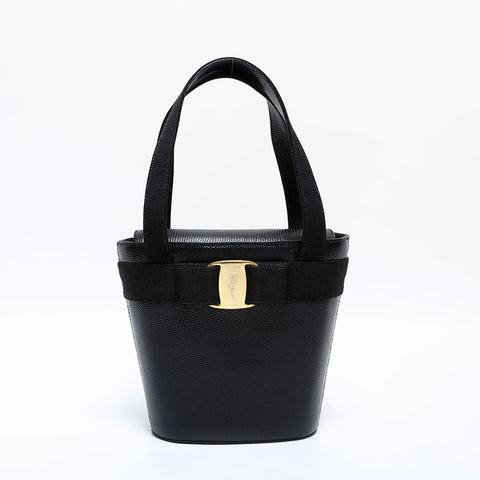 Salvatore Ferragamo Vara Leather Handbag black WS22306
