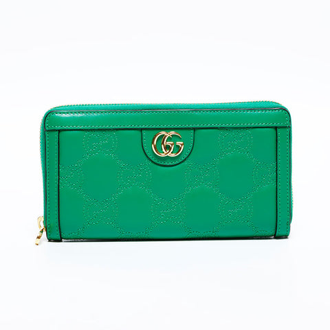 GUCCI GG Marmont Zip Around Leather Purse green WS22310