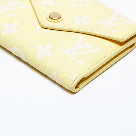 LOUIS VUITTON Monogram Empreinte Portefeuille Victorine Tri-fold wallet yellow WS22312