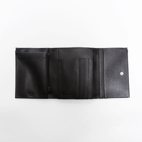PRADA Nylon triangle logo Tri-fold wallet black WS22313