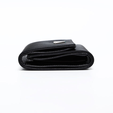 PRADA Nylon triangle logo Tri-fold wallet black WS22313