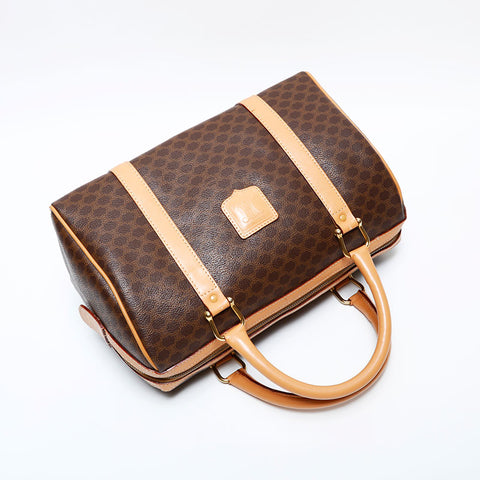 CELINE PVC Macadam Boston bag Brown WS22318