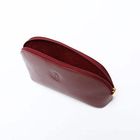 CARTIER Leather Mustodo Pouch Red WS22320