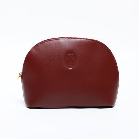 CARTIER Leather Mustodo Pouch Red WS22320