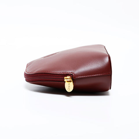 CARTIER Leather Mustodo Pouch Red WS22320