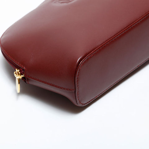 CARTIER Leather Mustodo Pouch Red WS22320