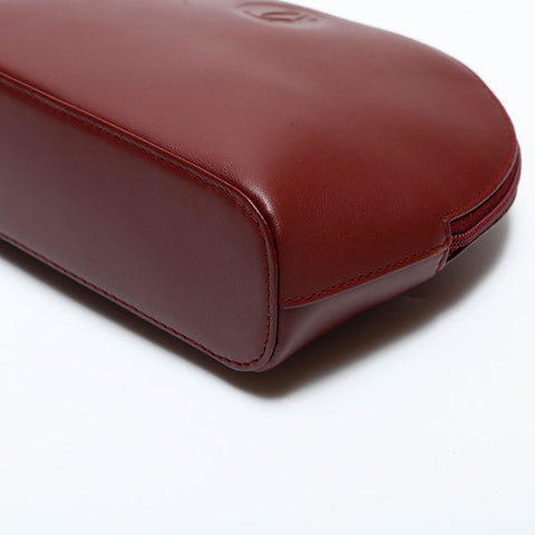 CARTIER Leather Mustodo Pouch Red WS22320