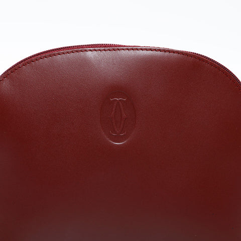 CARTIER Leather Mustodo Pouch Red WS22320