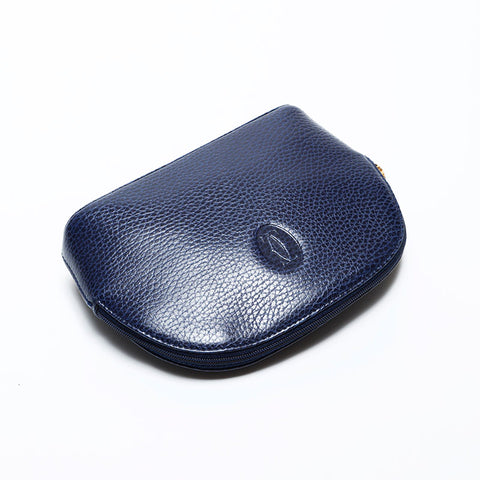 CARTIER Leather Mustodo Pouch Navy WS22321