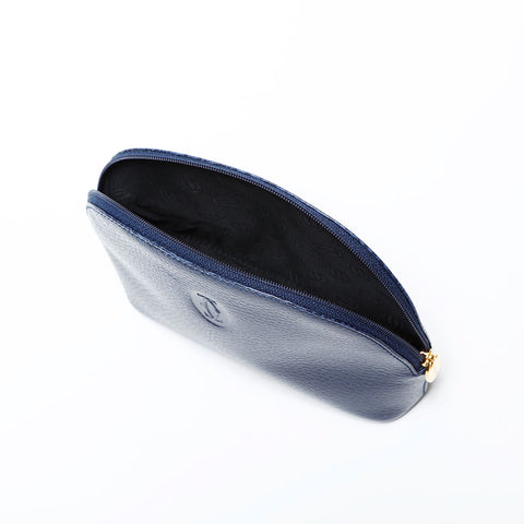 CARTIER Leather Mustodo Pouch Navy WS22321