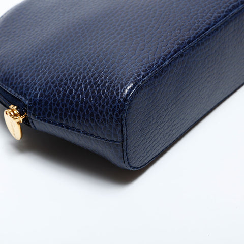 CARTIER Leather Mustodo Pouch Navy WS22321
