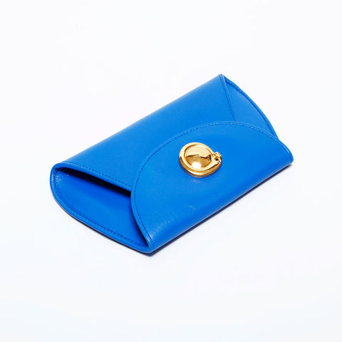 CARTIER Leather PANTHERE Pouch blue WS22322