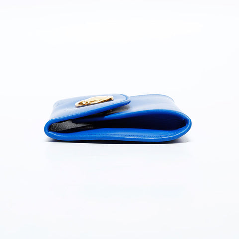 CARTIER Leather PANTHERE Pouch blue WS22322