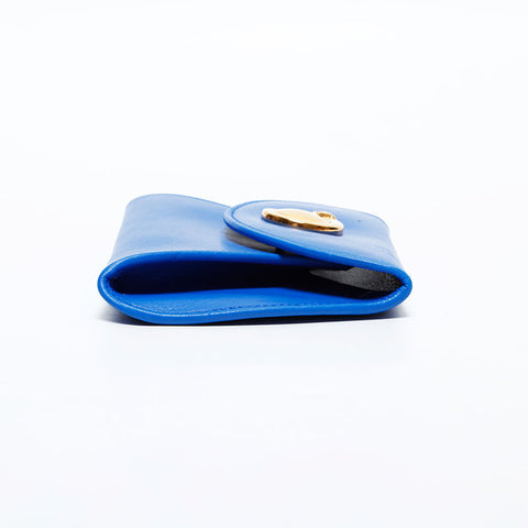 CARTIER Leather PANTHERE Pouch blue WS22322