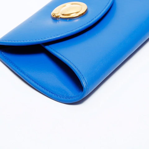 CARTIER Leather PANTHERE Pouch blue WS22322
