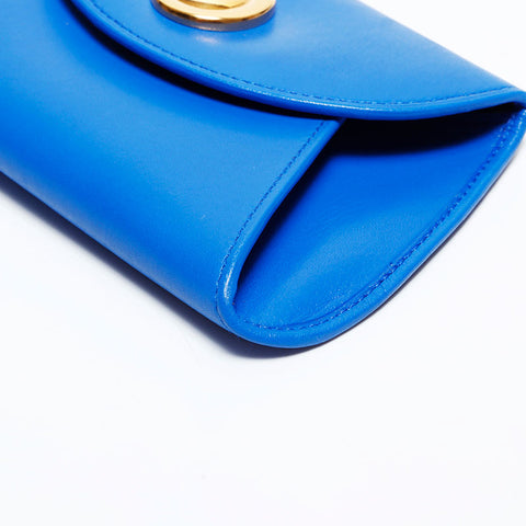 CARTIER Leather PANTHERE Pouch blue WS22322
