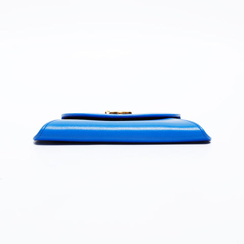 CARTIER Leather PANTHERE Pouch blue WS22322