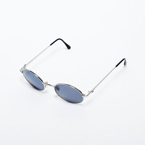 CHANEL Metal frame round circle sunglasses black WS22323