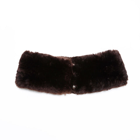CHANEL Rabbit fur collar Scarf Brown WS22329