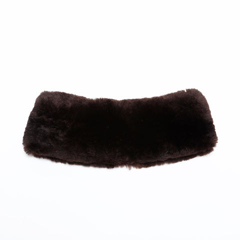 CHANEL Rabbit fur collar Scarf Brown WS22329