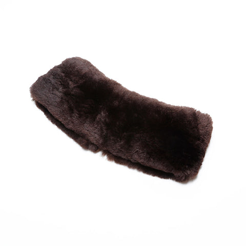 CHANEL Rabbit fur collar Scarf Brown WS22329