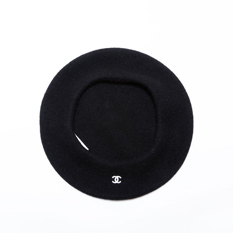 CHANEL COCO Mark 98P Wool 1998 beret black WS22330