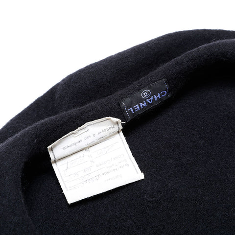 CHANEL COCO Mark 98P Wool 1998 beret black WS22330
