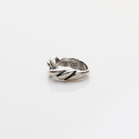 HERMES 48 925 Torsade Ring Silver WS22334