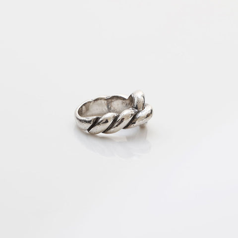 HERMES 48 925 Torsade Ring Silver WS22334