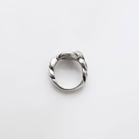HERMES 48 925 Torsade Ring Silver WS22334