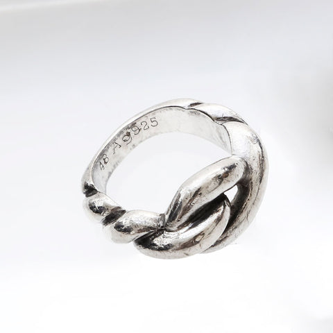 HERMES 48 925 Torsade Ring Silver WS22334