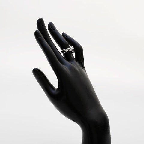 HERMES 48 925 Torsade Ring Silver WS22334