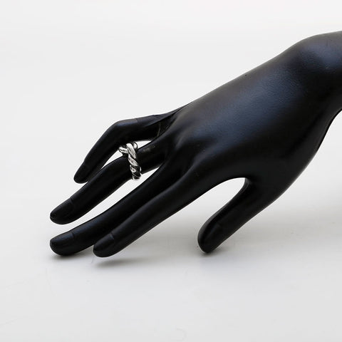 HERMES 48 925 Torsade Ring Silver WS22334