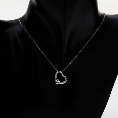 TIFFANY&Co. Open heart 925 Necklace Silver WS22336